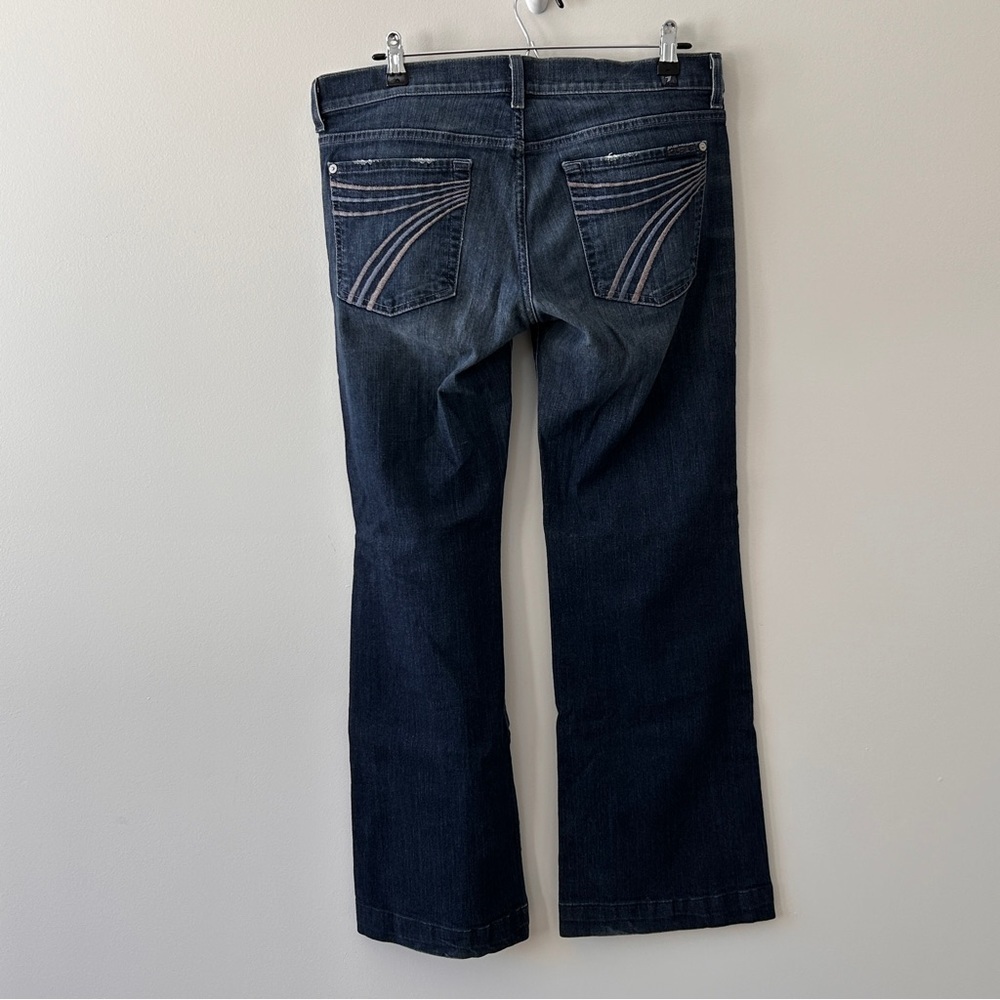 7 Seven For ALL Mankind DOJO Jeans Size 32 X 30 Denim Flare Stretch Trouser Medi